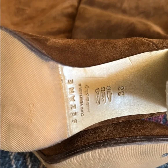 Sezane Brown Suede Knee-High Boots - Abby Boot - Picture 4 of 7